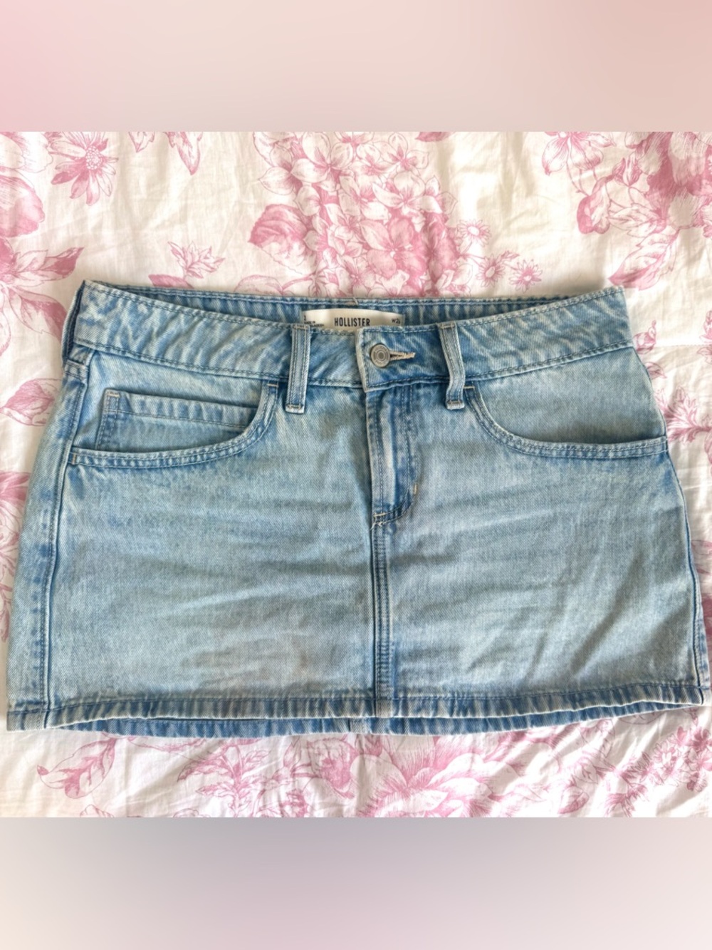 Hollister Light Blue Denim Mini Skirt